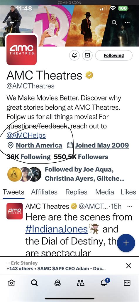 amc twitter|@AMCTheatres 